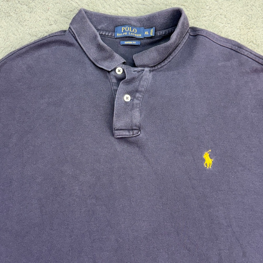Polo Ralph Lauren Polo Shirt Mens XL Navy Blue Custom Fit Short Sleeve Pony Logo
